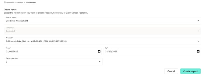 LCA-create-report