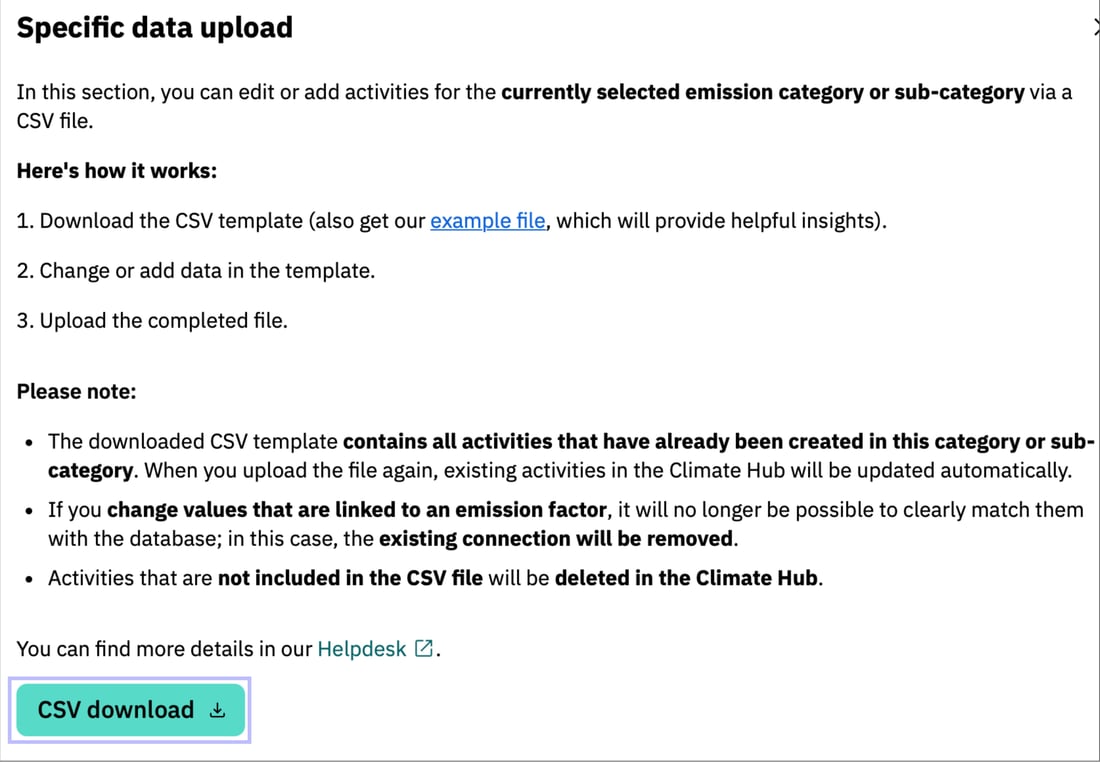 Category-specific CSV upload