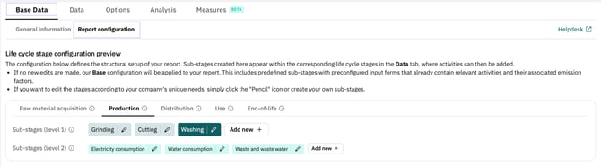 Report configuration